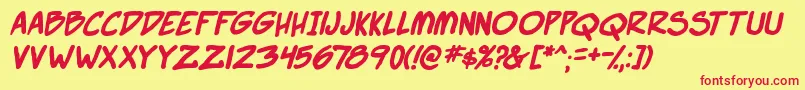 SuperWebcomicBros.Bold Font – Red Fonts on Yellow Background