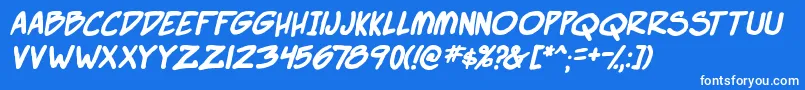 SuperWebcomicBros.Bold Font – White Fonts on Blue Background