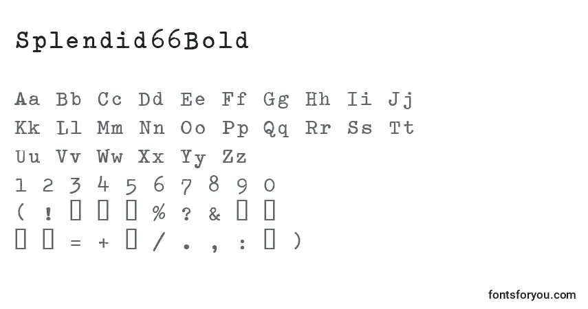 Schriftart Splendid66Bold – Alphabet, Zahlen, spezielle Symbole