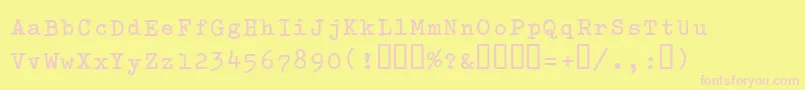 Splendid66Bold-fontti – vaaleanpunaiset fontit keltaisella taustalla