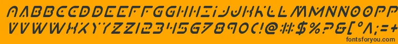 Planetxcondital Font – Black Fonts on Orange Background