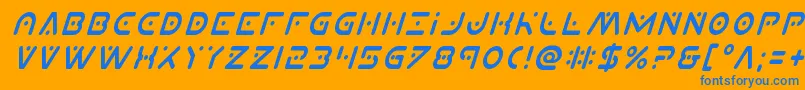 Planetxcondital Font – Blue Fonts on Orange Background