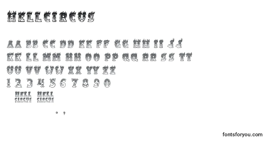 Schriftart HellCircus – Alphabet, Zahlen, spezielle Symbole
