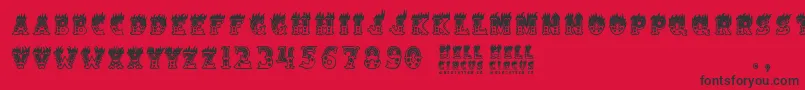 HellCircus Font – Black Fonts on Red Background