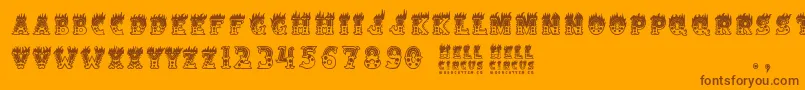 Подробнее о шрифте HellCircus Шрифт HellCircus – коричневые шрифты на оранжевом фоне