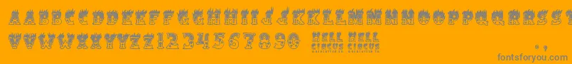 HellCircus Font – Gray Fonts on Orange Background