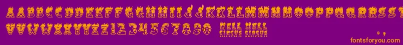 HellCircus Font – Orange Fonts on Purple Background