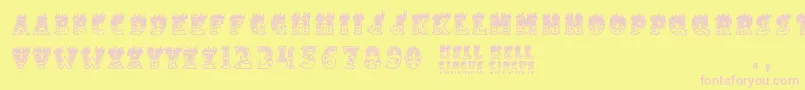 HellCircus Font – Pink Fonts on Yellow Background