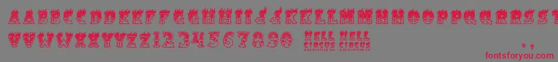 HellCircus-fontti – punaiset fontit harmaalla taustalla