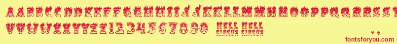 HellCircus Font – Red Fonts on Yellow Background