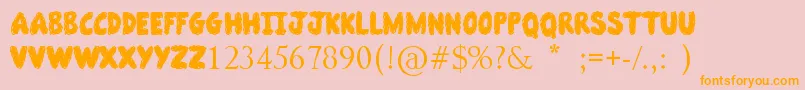 Slimeball-Schriftart – Orangefarbene Schriften auf rosa Hintergrund