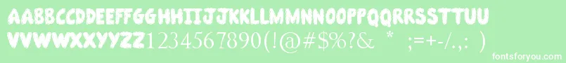 Slimeball Font – White Fonts on Green Background