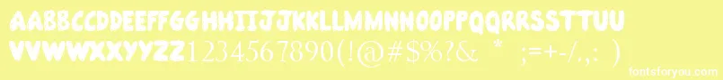 Slimeball Font – White Fonts on Yellow Background