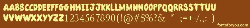 Slimeball Font – Yellow Fonts on Brown Background