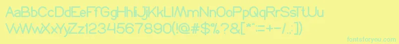 Czcionka ProffesionalEdition – zielone czcionki na żółtym tle