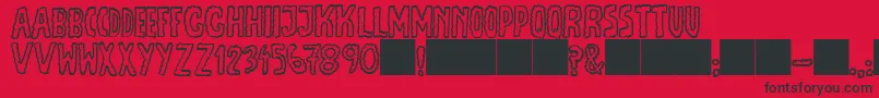 JmhEscamasOut Font – Black Fonts on Red Background