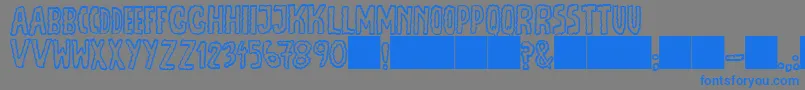 Fonte JmhEscamasOut – fontes azuis em um fundo cinza