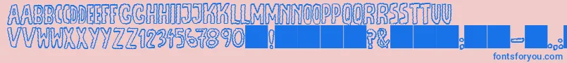 JmhEscamasOut Font – Blue Fonts on Pink Background