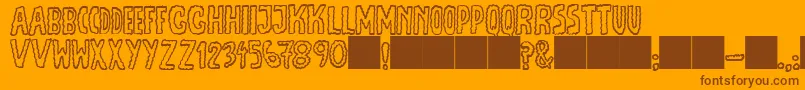 JmhEscamasOut Font – Brown Fonts on Orange Background