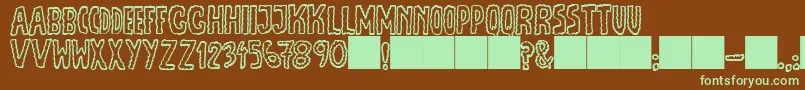 JmhEscamasOut Font – Green Fonts on Brown Background