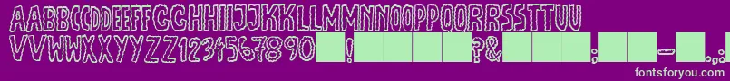 Police JmhEscamasOut – polices vertes sur fond violet