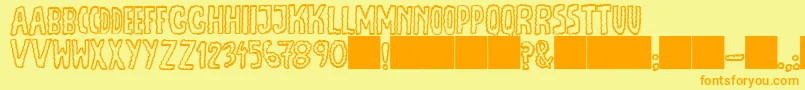 Шрифт JmhEscamasOut – оранжевые шрифты на жёлтом фоне