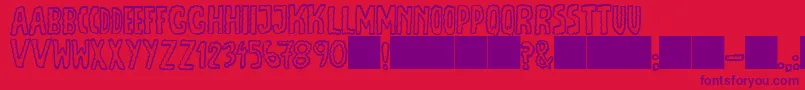 JmhEscamasOut Font – Purple Fonts on Red Background