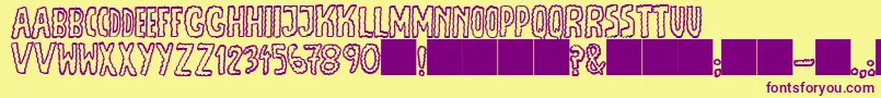 JmhEscamasOut Font – Purple Fonts on Yellow Background