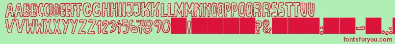 JmhEscamasOut Font – Red Fonts on Green Background