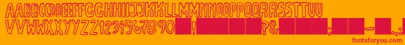 JmhEscamasOut Font – Red Fonts on Orange Background