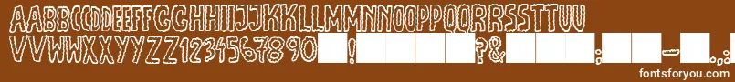 JmhEscamasOut Font – White Fonts on Brown Background
