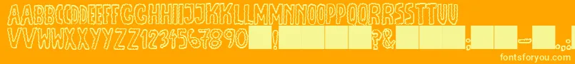 JmhEscamasOut Font – Yellow Fonts on Orange Background