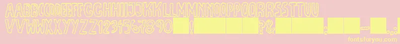 JmhEscamasOut Font – Yellow Fonts on Pink Background