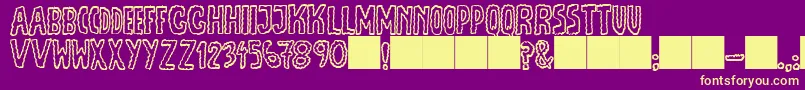 JmhEscamasOut Font – Yellow Fonts on Purple Background