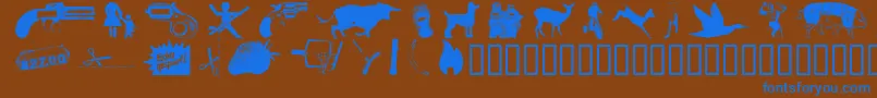 Police ReconstructdingRegular – polices bleues sur fond brun