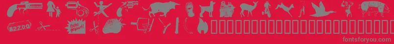 ReconstructdingRegular Font – Gray Fonts on Red Background