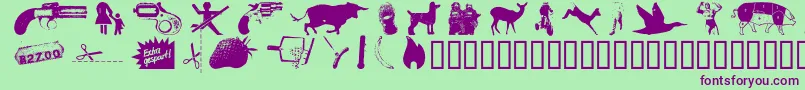 ReconstructdingRegular Font – Purple Fonts on Green Background