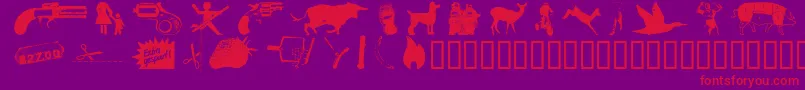 ReconstructdingRegular Font – Red Fonts on Purple Background