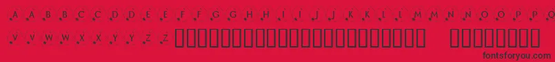 フォントKrHappyNewYear2002 – 赤い背景に黒い文字