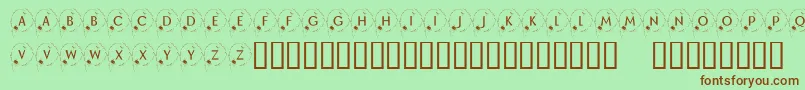 KrHappyNewYear2002 Font – Brown Fonts on Green Background