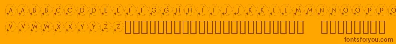 KrHappyNewYear2002 Font – Brown Fonts on Orange Background