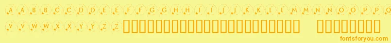 KrHappyNewYear2002 Font – Orange Fonts on Yellow Background