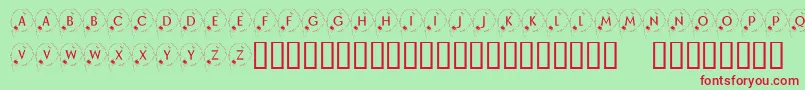 KrHappyNewYear2002-Schriftart – Rote Schriften auf grünem Hintergrund