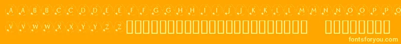 KrHappyNewYear2002 Font – Yellow Fonts on Orange Background