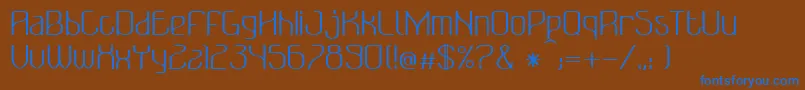Шрифт BonzerBruxellesRegular – синие шрифты на коричневом фоне