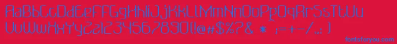 BonzerBruxellesRegular-fontti – siniset fontit punaisella taustalla