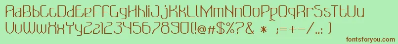 BonzerBruxellesRegular-fontti – ruskeat fontit vihreällä taustalla