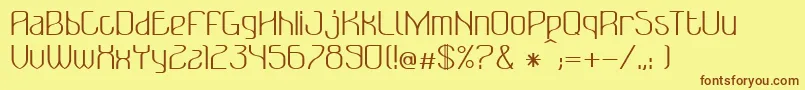 BonzerBruxellesRegular-fontti – ruskeat fontit keltaisella taustalla