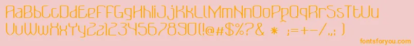 フォントBonzerBruxellesRegular – オレンジの文字がピンクの背景にあります。