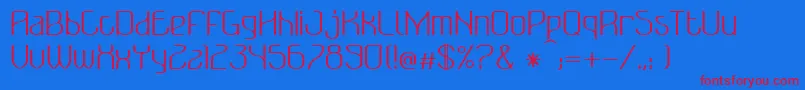 BonzerBruxellesRegular-fontti – punaiset fontit sinisellä taustalla